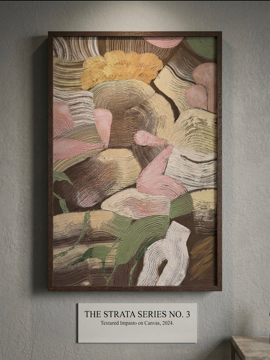 Floral Whispers" Original Abstract Painting – full artwork view