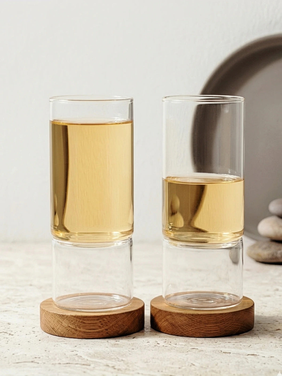 Levitate" Double-Wall Glass Tumbler – front view